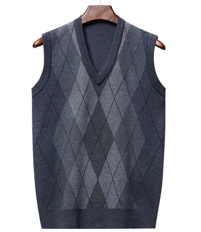 Colete Xadrez Masculino de Lã - Estilo e Conforto
