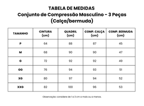 Conjunto de Compressão Masculino - 3 Peças