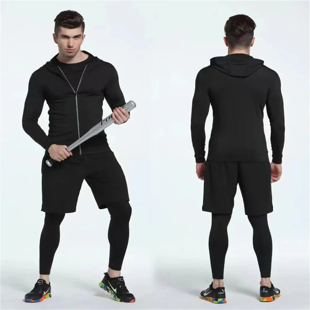 Conjunto Masculino Esportivo de Compressão - 5 Peças