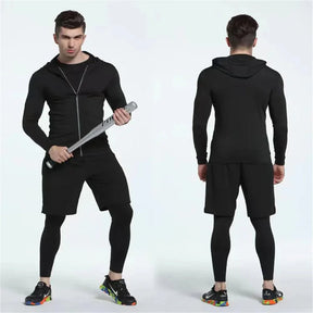 Conjunto Masculino Esportivo de Compressão - 5 Peças