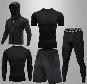 Conjunto Masculino Esportivo de Compressão - 5 Peças