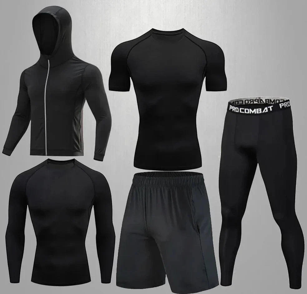 Conjunto Masculino Esportivo de Compressão - 5 Peças