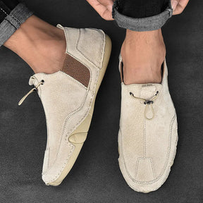 Sapatênis de Couro Masculino Slip-On