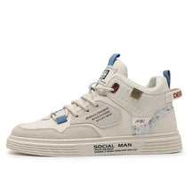 Tênis Masculino Casual Cano Alto em Couro Sintético