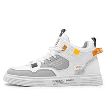 Tênis Masculino Casual Cano Alto em Couro Sintético